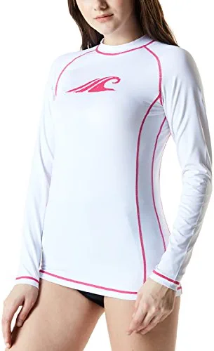 TSLA Women's UPF 50+ Rash Guard Long Sleeve, UV/Sun Protection Swim Shirts, Water Beach Surf Swim Top