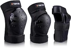 Knee Pads For Kids/Adult Elbows Pads Wrist Guards 3 In 1 Protective Gear Set For Skateboarding, Roller Skating, Rollerblading, Snowboarding, Cycling(S/M/L) By STARPOW