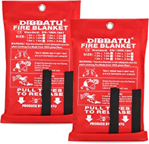 DIBBATU Fire Blanket Emergency for Kitchen, Suppression Flame Retardent Safety Blanket for Home, Schooll, Fireplace, Grill, Car, Office, Warehouse (39 in x 39 in)