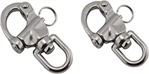 NRC&XRC Swivel Eye Snap Shackle Quick Release Bail Rigging Sailing Boat Marine Stainless Steel Clip Pair