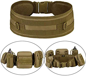 Huntvp MOLLE Tactical Belts Patrol MOLLE Belt with Mesh Lining for Shooting Airsoft Wargame Paintball Hunting