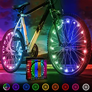 Activ Life 2-Tire Pack LED Bike Wheel Lights with Batteries Included! Top-Selling Gifts & Stocking Stuffers for All Ages! Get 100% Brighter and Visible from All Angles for Ultimate Safety and Style