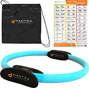 Magic Circle Pilates Ring Circle & Thigh Master Thigh Exerciser Fitness Ring - Yoga Ring & Pilates Equipment for Home Workouts - Inner Thigh Exercise Equipment & Toner for Slimmer Thighs, Bag & Poster