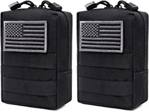 2 Pack Molle Pouches - Tactical Compact Water-Resistant EDC Pouch