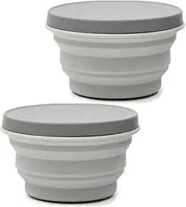 YYCC Collapsible Silicone Bowl with Lid for Outdoor Camping, Travel, Hiking and Indoor Home Kitchen, Office, School Student, Food-Grade