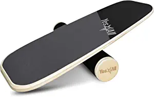 Yes4All Premium Surf Balance Board Trainer with Adjustable Stoppers - 3 Different Distance Options 11, 16 and 22 inches - Surfing Balance Board, Balance Board Surf Trainer