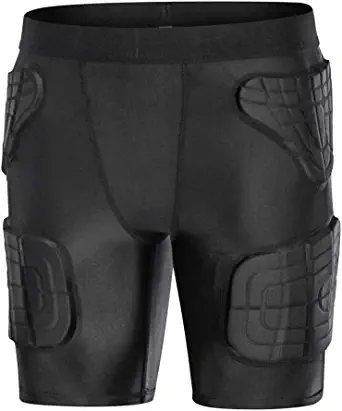 Topeter Youth Padded Compression Shorts Hockey Pads Football Underwear Hip Pad Impact Gear