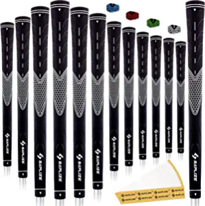 SAPLIZE CC01 Golf Grips 13 Pack, High Feedback, Non Slip Design, Options of 4 Colors, Standard/Midsize, Update/Deluxe Kits for Choice, Rubber Golf Club Grips