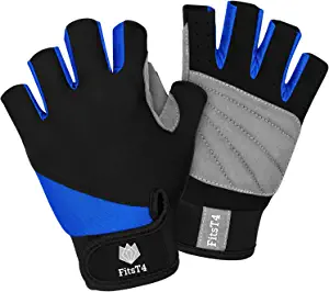 FitsT4 Half Finger Padded Palm Gloves for Water Ski, Canoeing, Windsurfing, Kiteboarding, Sailing, Jet Skiing, Stand-UP Boarding and Kayaking, Perfect for Men&Women&Youth