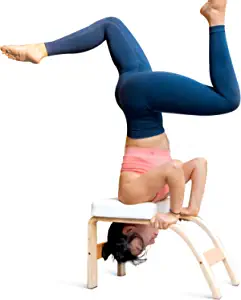 THUNDESK Yoga Inversion Bench Headstand Prop Upside Down Chair for Balance Training Core Strength Building Backbends Yoga Asana Practice Chair