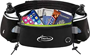 AiRunTech Hydration Running Belt with Bottles Zero Bounce Design for Running, Triathlon, Ironman, Marathon, 10K, 5K, Trail Fit for Most Smartphones