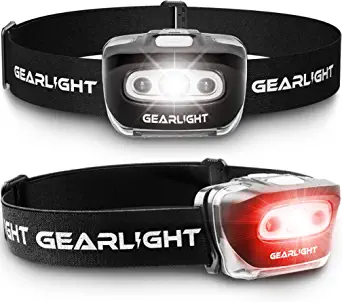 GearLight Gifts for Men, Stocking Stuffer Headlamp Flashlight from LED 2pack Outdoor Flashlight Headlamps w/ Adjustable Headband for Adults and Kids - Hiking & Camping Gear Essentials