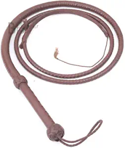 Indiana Jones Style 6 Foot 8 Plait Dark Brown Leather Bullwhip Real Cowhide Leather Bull Whip