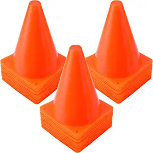 Faswin 40 Pack 7 Inch Traffic Cone, Plastic Soccer Training Cones for Outdoor Activity & Festive Events, Orange