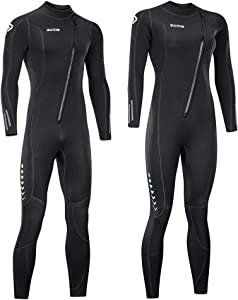 ZCCO Ultra Stretch 3mm Neoprene Wetsuit, Front Zip Full Body Diving Suit, one Piece for Men-Snorkeling, Scuba Diving Swimming, Surfing