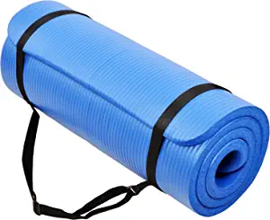 BalanceFrom All Purpose 1-Inch Extra Thick High Density Anti-Tear Exercise Yoga Mat with Carrying Strap