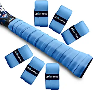 ALIEN PROS Tennis Racket Grip Tape (6 Grips) Precut and Light Tac Feel Tennis Grip Tennis Overgrip Grip Tape Tennis Racket Wrap Your Racquet for High Performance (6 Grips)