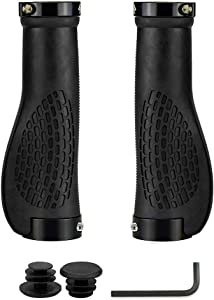 SAPLIZE Bike Handlebar Grips, Multi Colors/Design Optional, Ergonomic Design, Aluminum Double Lock-on, Mountain Bike Grips, MTB BMX Downhill Foldable Urban Bicycles Grips, Scooter Grips