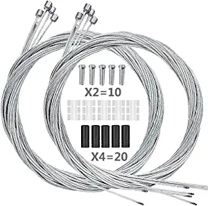 Hapleby 10PCS Premium Bike Shift Cable, Professional Bicycle Shift Wire Kit for Mountain and Road Bicycle, for Free 5 O-Rings, 10 End Ferrules and 20 End Caps