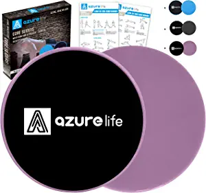 A AZURELIFE Exercise Core Sliders, Dual Sided Exercise Gliding Discs Use on Carpet or Hardwood Floors, Light and Portable, Perfect for Abdominal&Core Workouts
