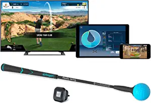 PHIGOLF Home Golf Simulator with Weighted Swing Stick, Indoor & Outdoor Use, Swing Trainer with Motion Sensor & 3D Swing Analysis, Supports Android and iOS Devices, Compatible with WGT & E6 Connect