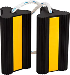 Jade Active Premium Rubber Wheel Chocks - Car and RV Rubber Block - Long Connecting Rope - Heavy Duty Car Wheel Stoppers Chock - Extremely Durable - for Cars, Boats, Trucks, Aircraft, RVs (1 Pair)