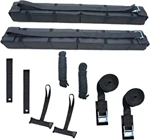 Alfa Gear Universal 34" Long Folding Lightweight Anti-Vibration Kayak Soft Roof Rack pad for Kayak/Canoe/Surfboard/Paddle Board/SUP/and Water Sports with Hood Loop and Trunk Straps