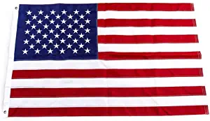 Yafeco U.S. 50 Star Sewn Boat Flag, 16 x 24 inch Yacht Boat Ensign Nautical US American Flag Fully with Sewn Stripes, Embroidered Stars and Brass Grommets 12 x 18 inch