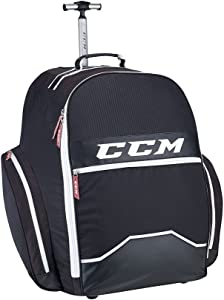 CCM Hockey 390 Wheeled BackPack Bag, Black 18" L x 26" H x 17" W