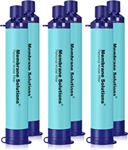 Membrane Solutions Straw Water Filter, Survival Filtration Portable Gear, Emergency Preparedness, Supply for Drinking Hiking Camping Travel Hunting Fishing Team Family Outing