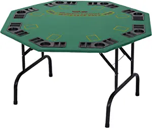 Soozier 47" 8 Player Folding Octagon Poker Table Blackjack Poker Game with Cup Holders