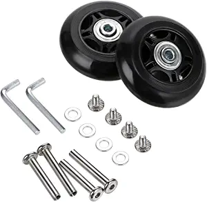 OwnMy 70mm x 24mm Luggage Suitcase Replacement Wheels, Rubber Swivel Caster Wheels Bearings Repair Kits, A Set of 2