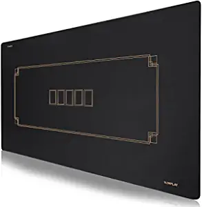 SLOWPLAY Godel Texas Hold'em Poker Mat | Portable Poker Table Top, Black and Champagne Gold, 70 x 35 Inch, Water Repellent, Noise Reduction, and Premium Carrying Bag for Games Everywhere