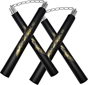zalani Nunchucks,Safe Foam Rubber Training Nunchucks(2 Pack Black)