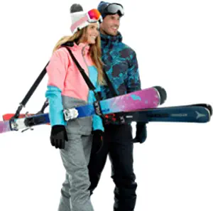Volk Ski Strap and Pole Carrier - 2 Sets per Pack - Skiing Accessory for Easy Transportation of Your Ski Gear - Feel Comfortable Walking to and from The Mountain - Adjustable Size