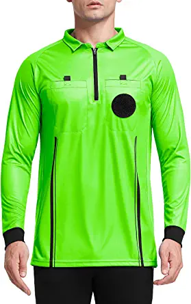 FitsT4 Men's Pro Soccer Referee Jersey Long Sleeve Ref Shirt