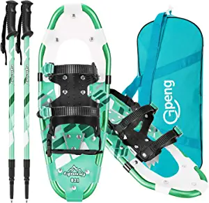 Gpeng Snowshoes for Men Women Youth Kids, Lightweight Aluminum Alloy All Terrain Snow Shoes with Adjustable Ratchet Bindings with Carrying Tote Bag ,14"/21"/ 25"/27"/ 30"