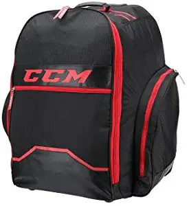 CCM Hockey 390 Wheeled BackPack Bag, Black/Red 18" L x 26" H x 17" W