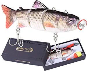Robotic Swimming Fishing Electric Lures 5.12" USB Rechargeable LED Light Wobbler Multi Jointed Swimbaits Hard Lures Fishing Tackle