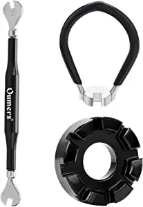 Oumers 3 Pack of Bike Spoke Wrench Kit, Forged Steel Bike Rim Correct Tool Bicycle Spoke Tool-Black