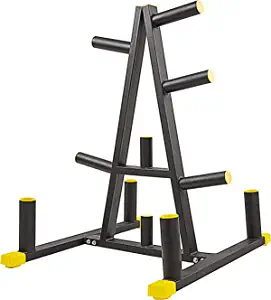 BalanceFrom 2-Inch or 1-Inch Weight Plate Rack with Barbell Holders, 600-Pound Capacity