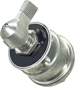 Ampper 12-24 V Master Battery Disconnect Switch, Battery Power Cut Isolator Killer for Car, Vehicle, RV and Boat (Aluminium Housing, On/Off)