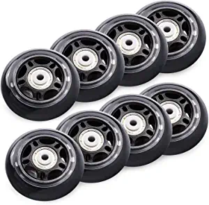 TOBWOLF 8 Pack 64mm/70mm/76mm, 82A/84A Inline Skate Wheels with ABEC-7 Bearing, Indoor/Outdoor Roller Skate Wheels, Roller Blade Skating Wheels, Luggage Wheels, Training Wheels for Scooters