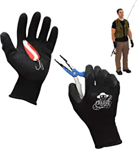 Fishing Gloves Fish Handling Gloves for Fishing Textured Grip Palm Fish Cleaning Gloves Soft Lining Fishing Glove Fish Fillet Gloves One Size Fits Most L to XL Fishing Gloves