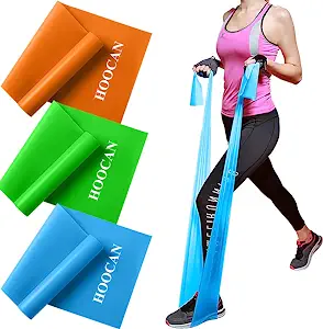 Hoocan Resistance Bands Elastic Exercise Bands Set for Recovery, Physical Therapy, Yoga, Pilates, Rehab,Fitness,Strength Training