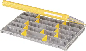 Plano Edge 3700 Premium Thin Tackle Utility Box, Clear and Yellow, Waterproof and Rust-Resistant Bait and Tackle Box Storage Organization