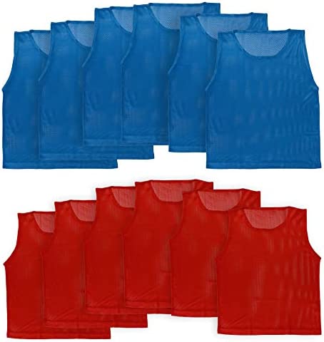Athllete LITEMESH Pinnies Scrimmage Vests Team Practice Jersey for Child Youth Teen & Adult (12 Jerseys) Lightweight Pennys