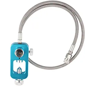 Gurlleu Scuba Yoke Valve Refill Station 4500psi High Pressure PCP Paintball HPA Tank Charging System with Foster Quick-Detach Fill Whip Hose Assembly