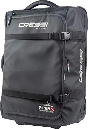 Cressi Piper Bag for Traveling | Strong and Safe with Multiple Handles and Wheels, Black, One Size (UB952000)
