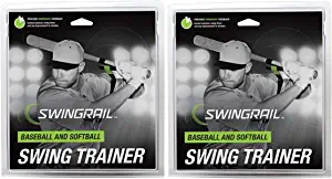 SWINGRAIL Baseball/Softball Swing Trainer Aid (2-Pack) Equipment for Batting and Hitting